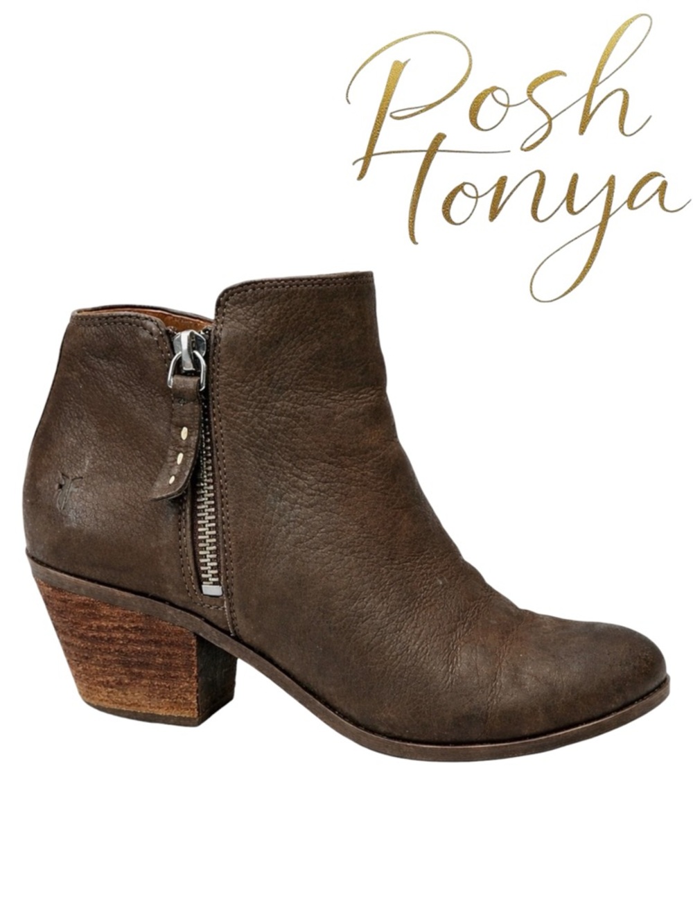 Frye Judy Nubuck Leather Ankle Booties Brown Size 6 Western